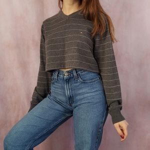 Cropped Striped Tommy Hilfiger Sweater